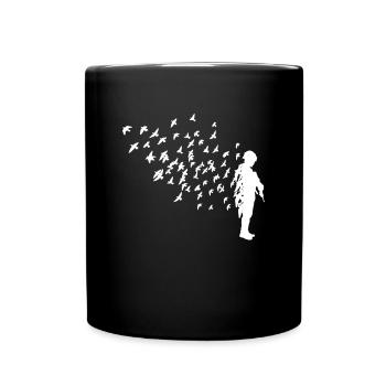 Taube Geschenk Pigeon Shirt - Tasse einfarbig - Schwarz - Vorne