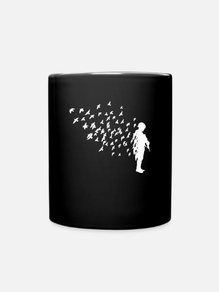 Taube Geschenk Pigeon Shirt - Tasse einfarbig - Schwarz