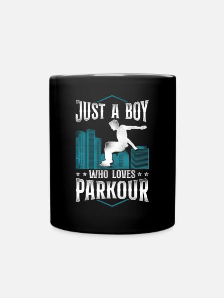 Parkour Free Running Traceur Boy - Full Colour Mug - black