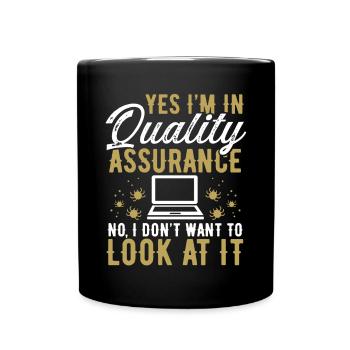 Quality Assurance Dont want to look at it CodeQual - Full Colour Mug - black - Front