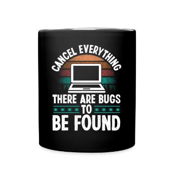 Quality Assurance Vintage Bugs Code Testing QA - Full Colour Mug - black - Front