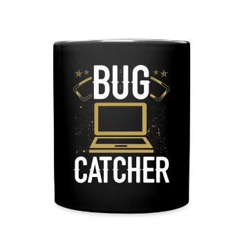 Quality Assurance Bug Catcher Testing QA Engineer - Full Colour Mug - black - Front