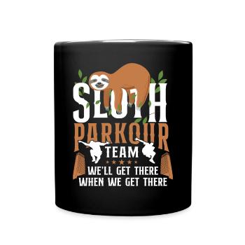 Parkour Free Running Traceur Sloth - Full Colour Mug - black - Front