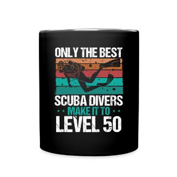 Niveau 50 ans Scuba Diver 50e anniversaire Plongée - Mug uni - noir - Devant