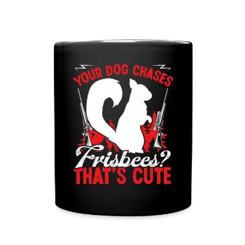 Chien de chasse Drôle d’écureuil Enlèvement Chasseur - Mug uni - noir - Devant