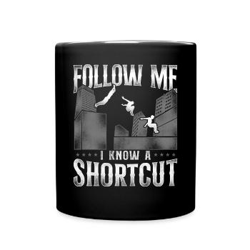 Parkour Free Running Traceur - Tasse einfarbig - Schwarz - Vorne