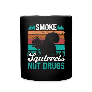 Smoke Squirrel Hunter Drôle Enlèvement d’écureuil - Mug uni - noir - Devant