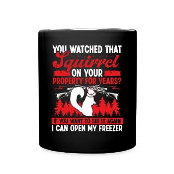 Drôle d’écureuil Chasseur Humour Chasse à l’écureuil - Mug uni - noir - Devant