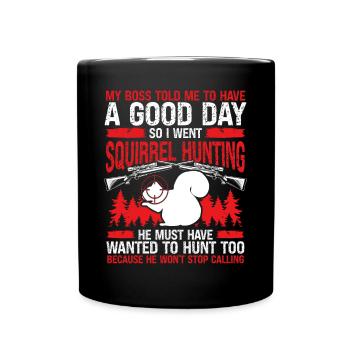 Humour Chasse à l’écureuil Drôle Chasseur d’écureuils - Mug uni - noir - Devant