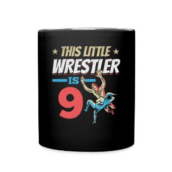 This little wrestler is 9 year 9. Birthday - Full Colour Mug - black - Front