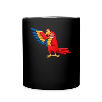 Funny Parrot Dabbing Parrot Cool Parrot - Full Colour Mug - black - Front