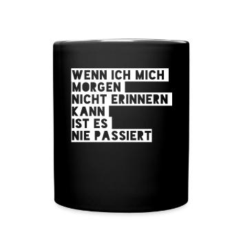 Junggesellenabschied Alkohol Malle Party - Tasse einfarbig - Schwarz - Vorne