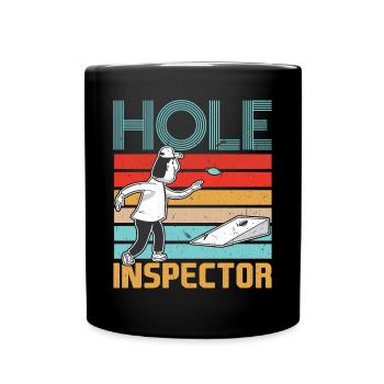 Hole Inspector - Cornhole Sackloch - Tasse einfarbig - Schwarz - Vorne
