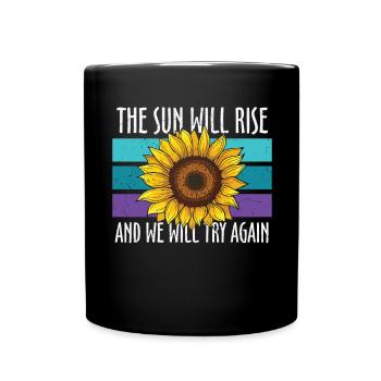 Prévention du suicide tournesol - Mug uni - noir - Devant