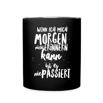 Alkohol Saufspruch Malle Party - Tasse einfarbig - Schwarz - Vorne
