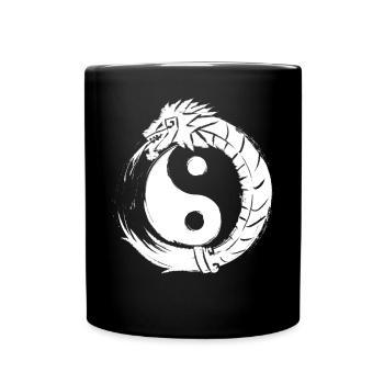Quetzalcoatl Ying Yang Ancien serpent aztèque - Mug uni - noir - Devant