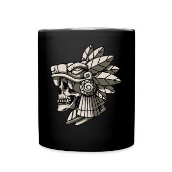 Quetzalcoatl Aztec Skull Maya Ancient Inca Toltek - Full Colour Mug - black - Front