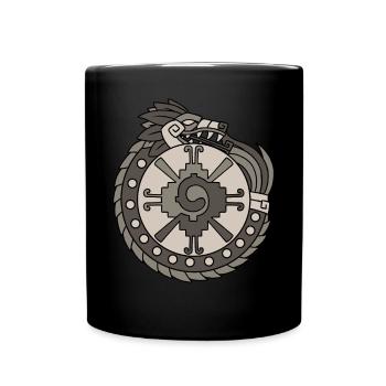 Quetzalcoatl Ouroboros Aztecs Ancient Maya Inca Gesc - Full Colour Mug - black - Front