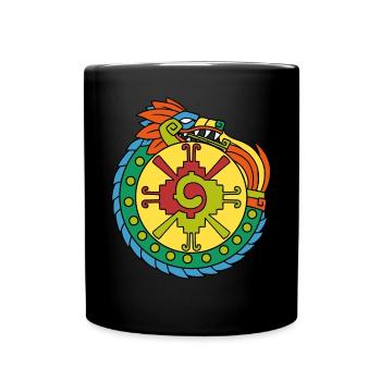 Quetzalcoatl Ouroboros Aztecs Ancient Maya Inca Gesc - Full Colour Mug - black - Front