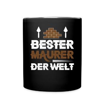 Bester Maurer der Welt - Tasse einfarbig - Schwarz - Vorne