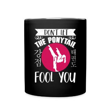 TKD Korean Martial Arts Tae Kwon - Tasse einfarbig - Schwarz - Vorne