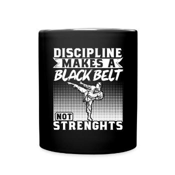 TKD Korean Martial Arts Tae Kwon - Tasse einfarbig - Schwarz - Vorne