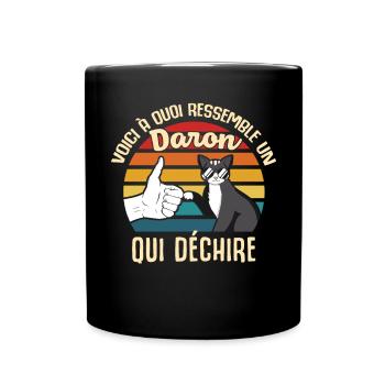 papa cadeau propriétaire chats lunettes cool - Mug uni - noir - Devant