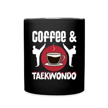 TKD Korean Martial Arts Tae Kwon - Tasse einfarbig - Schwarz - Vorne
