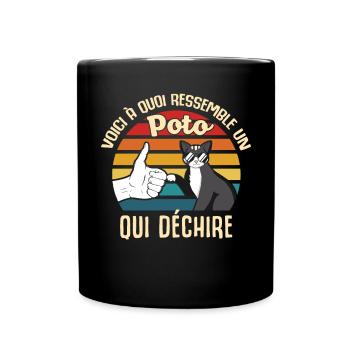 poto amis cadeau propriétaire chats lunettes cool - Mug uni - noir - Devant