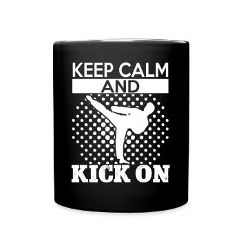 TKD Korean Martial Arts Tae Kwon - Tasse einfarbig - Schwarz - Vorne