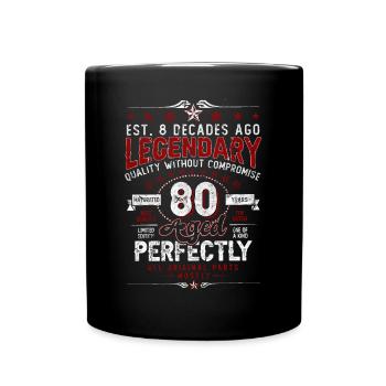 Vintage Legendary - Aged perfectly 80th birthday - Full Colour Mug - black - Front