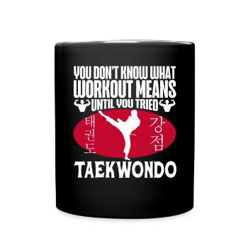 TKD Korean Martial Arts Tae Kwon - Tasse einfarbig - Schwarz - Vorne