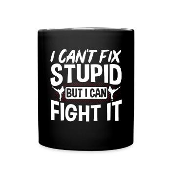 TKD Korean Martial Arts Tae Kwon - Tasse einfarbig - Schwarz - Vorne