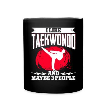 TKD Korean Martial Arts Tae Kwon - Tasse einfarbig - Schwarz - Vorne