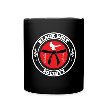 TKD Korean Martial Arts Tae Kwon - Tasse einfarbig - Schwarz - Vorne