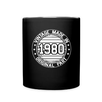 Vintage Made In 1980 Pièce originale Anniversaire 1980 - Mug uni - noir - Devant