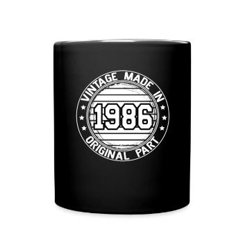 Vintage Made In 1986 Original Part Birthday 1986 - Full Colour Mug - black - Front