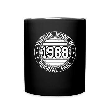 Vintage Made In 1988 Original Part Birthday 1988 - Full Colour Mug - black - Front