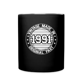 Vintage Made In 1991 Original Part Birthday 1991 - Full Colour Mug - black - Front