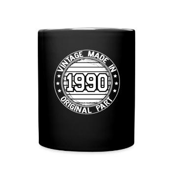 Vintage Made In 1990 Original Part Geburtstag 1990 - Tasse einfarbig - Schwarz - Vorne