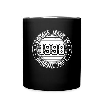 Vintage Made In 1998 Original Part Birthday 1998 - Full Colour Mug - black - Front