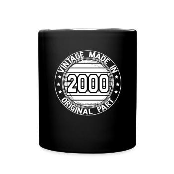 Vintage Made In 2000 Original Part Birthday 2000 - Full Colour Mug - black - Front