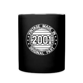 Vintage Made In 2001 Original Part Geburtstag 2001 - Tasse einfarbig - Schwarz - Vorne
