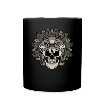 Quetzalcoatl Aztec Gothic Schädel Goth Maya Inka G - Tasse einfarbig - Schwarz - Vorne