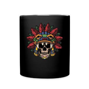 Quetzalcoatl Aztec Gothic Skull Goth Maya Inca G - Mug uni - noir - Devant