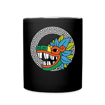 Quetzalcoatl Aztecs Feathered Snake Maya Inca - Full Colour Mug - black - Front
