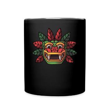 Quetzalcoatl Azteken Gefiederte Schlange Maya Inka - Tasse einfarbig - Schwarz - Vorne