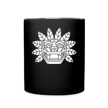 Quetzalcoatl Azteken Gefiederte Schlange Maya Inka - Tasse einfarbig - Schwarz - Vorne
