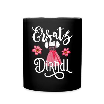 Dirndl Trachtenshirt Damen Outfit - Tasse einfarbig - Schwarz - Vorne