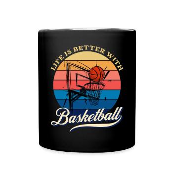 life is better with Basketball Summer Design - Full Colour Mug - black - Front